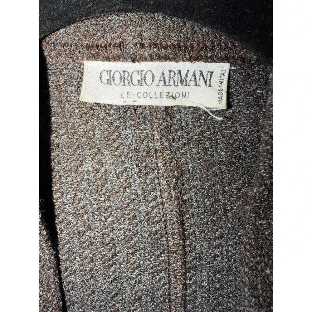VTG Giorgio Armani Le Collezioni Tweed Long Jacket Mini Dress US S 6 Made Italy